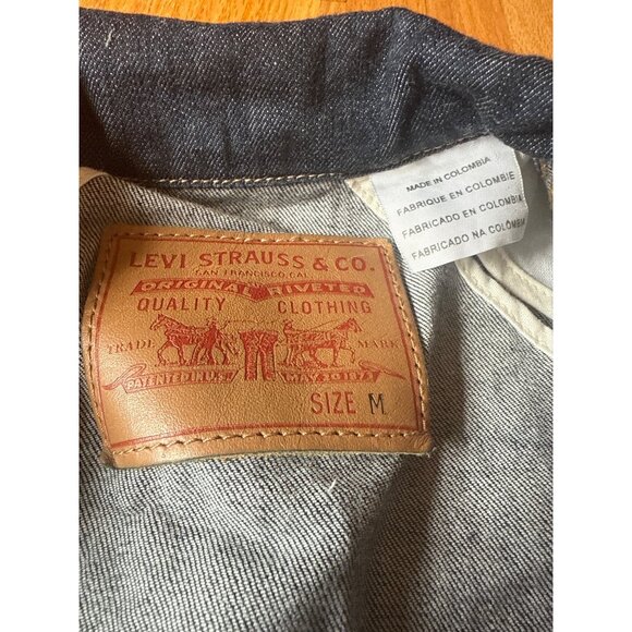 Levis Denim Trucker Jacket Dark Wash Medium Size M - Picture 7 of 15